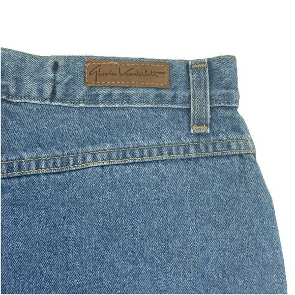 Gloria Vanderbilt VTG Y2K Denim Bareback Jean Shorts High Rise Mom Size 12P 28W - Picture 3 of 7